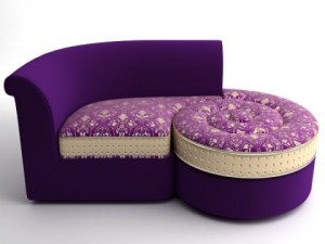 italian designer divan chaise 3D Model