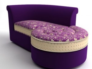 italian designer divan chaise 3D Model