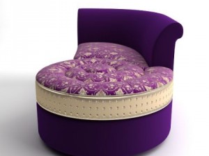 italian designer divan chaise 3D Model