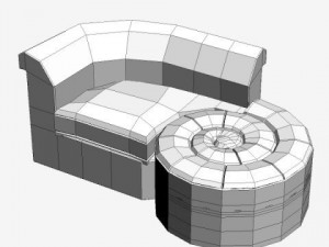 italian designer divan chaise 3D Model