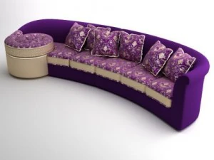 italian designer long sofa 3D Model