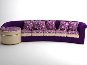 italian designer long sofa 3D Model