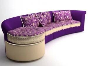 italian designer long sofa 3D Model