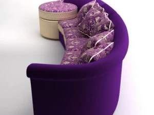italian designer long sofa 3D Model