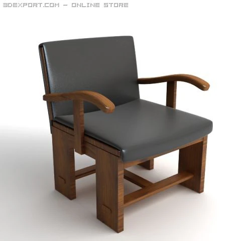 italian armchair 3D Model .c4d .max .obj .3ds .fbx .stl .blend 
