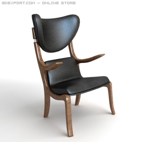 italian armchair 2 3D Model .c4d .max .obj .3ds .fbx .stl .blend 