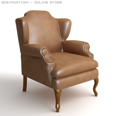Leather Wing Chair 2 3d Model In Chair 3dexport