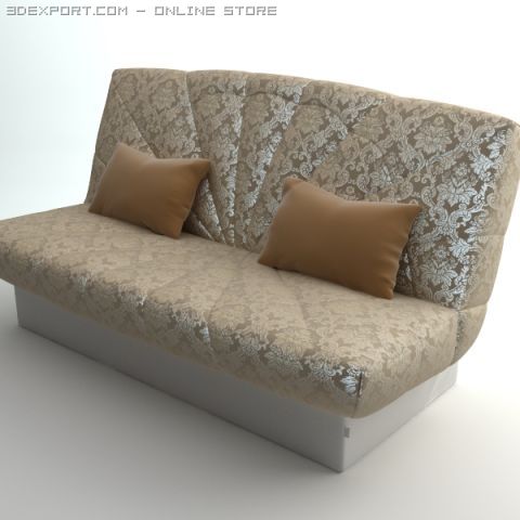 armless sofa photorealistic 3D Модель .c4d .max .obj .3ds .fbx .stl .blend 