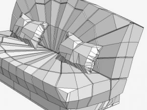 armless sofa photorealistic 3D Model