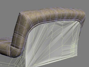 armless sofa photorealistic 3D Model