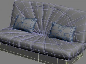 armless sofa photorealistic 3D Модель