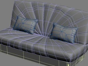 armless sofa photorealistic 3D Model