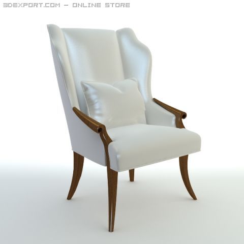 wingback italian armchair 3D Model .c4d .max .obj .3ds .fbx .stl .blend 