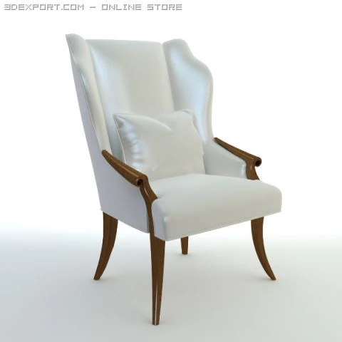 wingback italian armchair 3D Model .c4d .max .obj .3ds .fbx .stl .blend