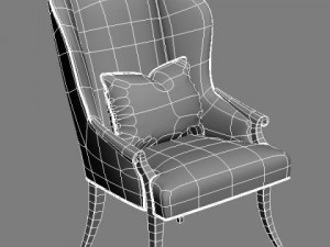 wingback italian armchair 3D Model