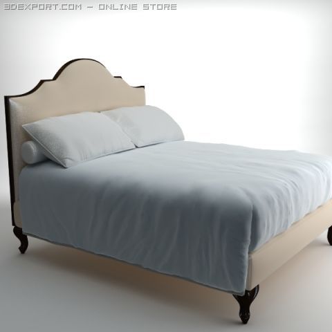 traditional style bed 3D Model .c4d .max .obj .3ds .fbx .stl .blend