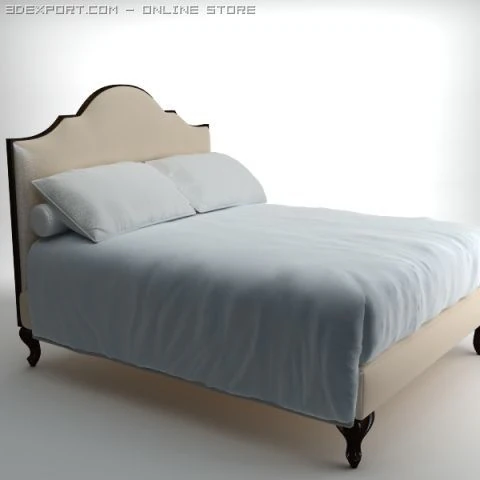 traditional style bed 3D Model .c4d .max .obj .3ds .fbx .stl .blend 