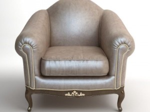 traditional style leather armchair 3Dモデル