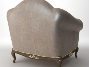 traditional style leather armchair 3Dモデル