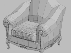 traditional style leather armchair 3Dモデル