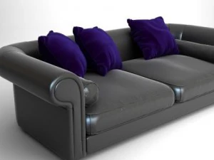 sofa with pillows 3D Model
