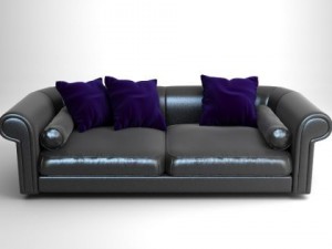 sofa with pillows 3Dモデル