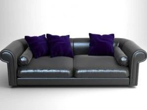 sofa with pillows 3D Model