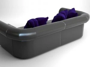 sofa with pillows 3D Model