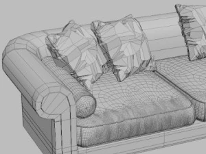 sofa with pillows 3D Model