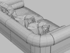 sofa with pillows 3D Model