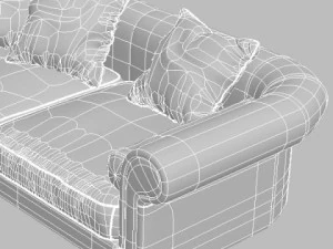 sofa with pillows 3D Model