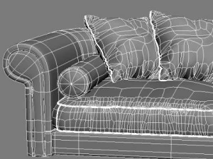 sofa with pillows 3D Model