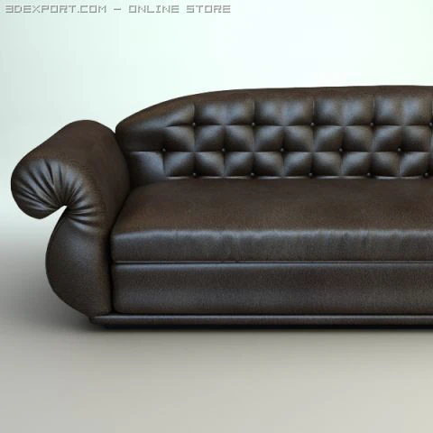 leather sofa 2 3D Model .c4d .max .obj .3ds .fbx .stl .blend 
