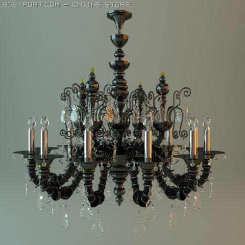 antique chandelier Modelo 3D .c4d .max .obj .3ds .fbx .stl .blend 