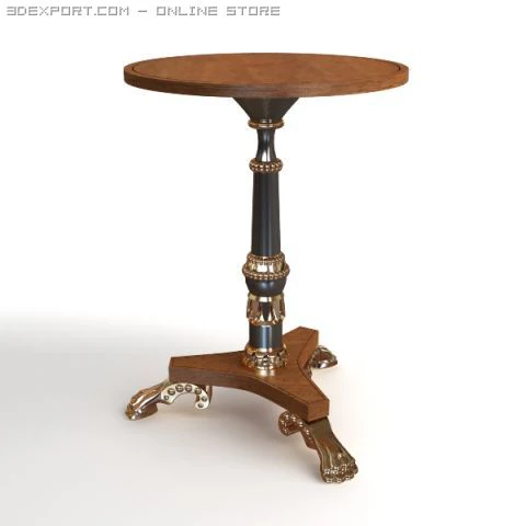 baroque antique table 3D Model .c4d .max .obj .3ds .fbx .stl .blend 