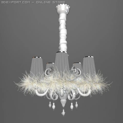carlesso blanche chandelier 3D Model .c4d .max .obj .3ds .fbx .stl .blend