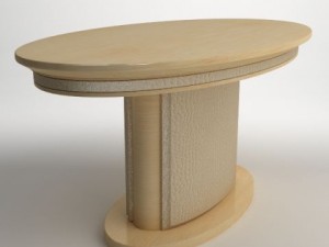 photorealistic oval pedestal table 3D Model
