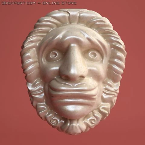 head bas relief sculpture 3D Model .c4d .max .obj .3ds .fbx .stl .blend 
