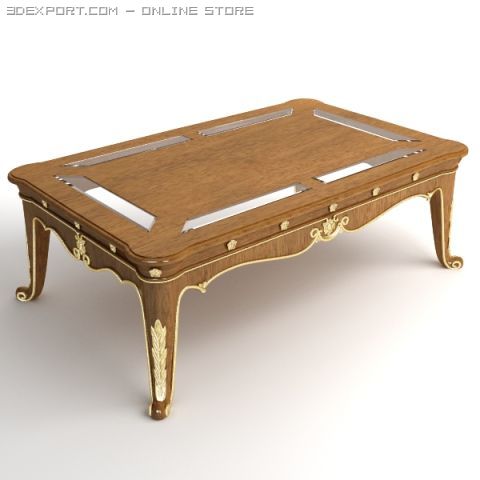 antique coffee table 3D Model .c4d .max .obj .3ds .fbx .stl .blend 