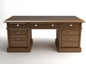 photorealistic wooden desk Modèle 3D