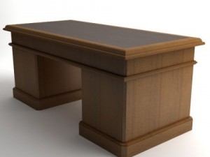 photorealistic wooden desk Modèle 3D
