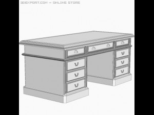 photorealistic wooden desk Modèle 3D