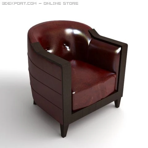 leather armchair 3D Model .c4d .max .obj .3ds .fbx .stl .blend 