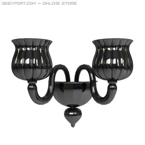 Black Glass Wall Sconce Lamp 3d Model In Bulb 3dexport