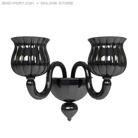 black glass wall sconce lamp 3D Model .c4d .max .obj .3ds .fbx .stl .blend