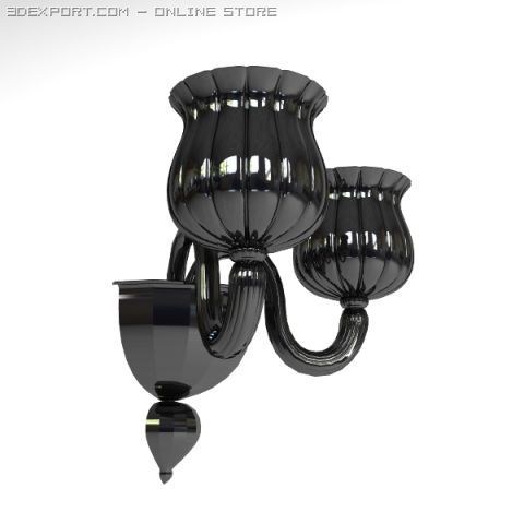 Black Glass Wall Sconce Lamp 3d Model In Bulb 3dexport
