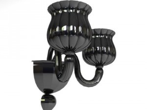 black glass wall sconce lamp Modelo 3D