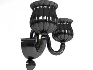 black glass wall sconce lamp 3D Model