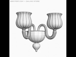 black glass wall sconce lamp 3D Model