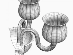 black glass wall sconce lamp 3D Model